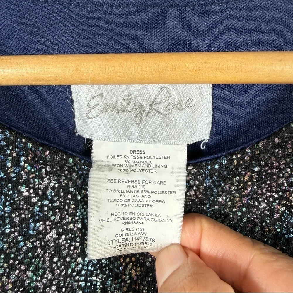 Emily Rose Kids Dress Glittering Multicolor Navy Size 12